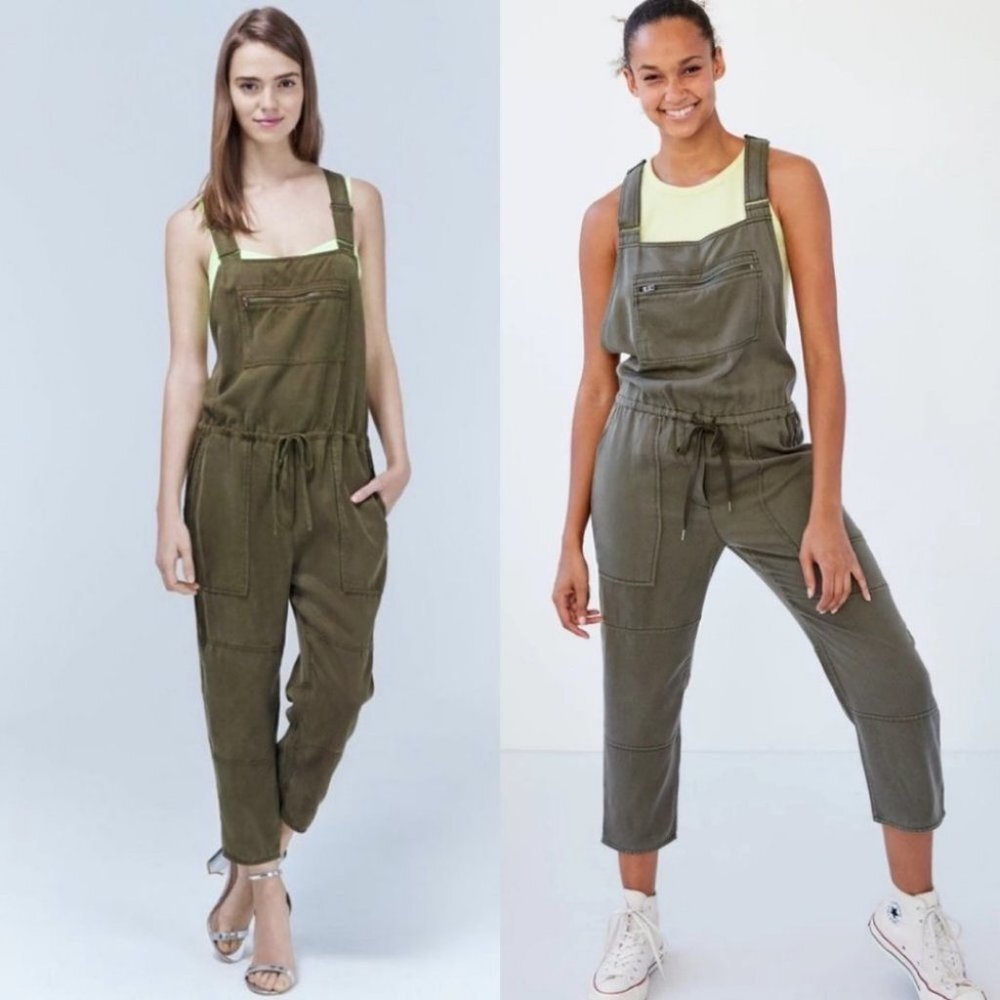 Aritzia Wilfred Free Green Lyocell Valletta Overalls Size XXS Jumpsuit Playsuit